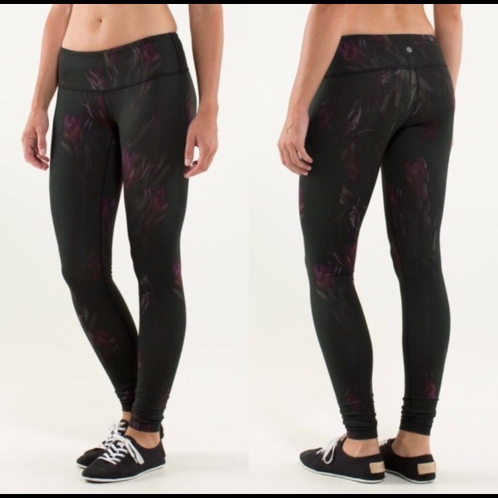 Floral lululemon wonder under luon leggings